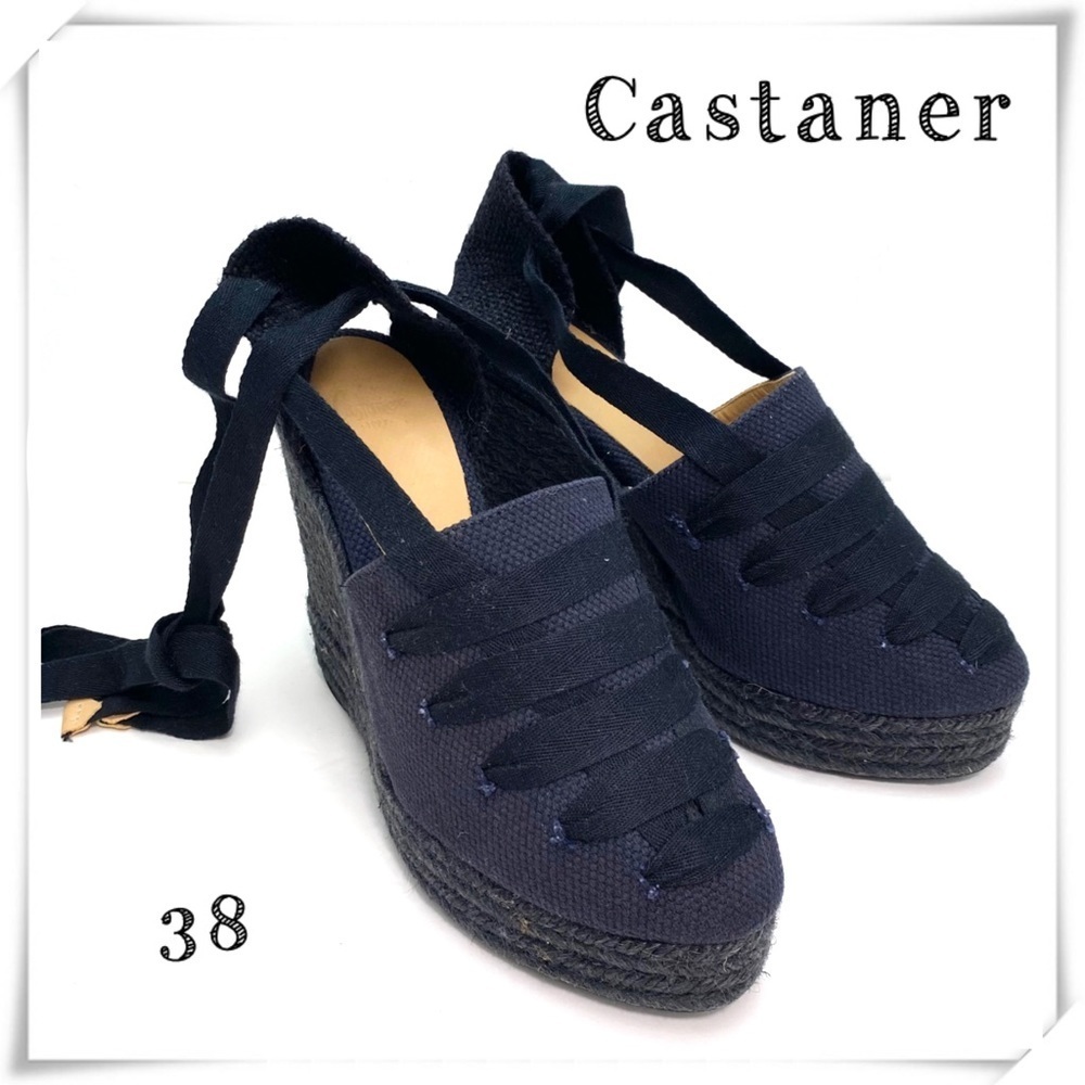 Castaner Clarina Espadrilles Wedge and Platform Black Size 7.5